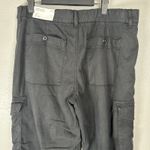American Eagle  Dreamy Drape Mid Rise Baggy Wide Leg Cargo Pants Womens 12 Black Photo 4