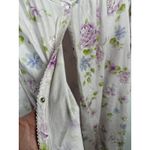 Earth Angels Vintage Satin Floral Snap Front Long Sleeve Night Gown Size XL Photo 4