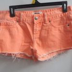 PINK Victoria's Secret denim jean cut off distress shorts in hot pink/orange size 2. Photo 0