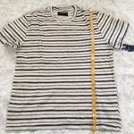 Lucky Brand  Tee Shirt crew neck short sleeves cream blue stripes Size Medium Photo 7