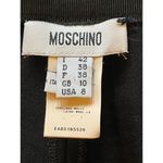 Moschino Black Wool Flat Front Wide Leg Trouser Pants Size 8 Photo 6