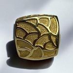 Silver Vermeil Statement Ring Size 6 1/4 925 Italy Bold Modern Jewelry Piece Photo 0