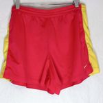 Nike Dri-Fit Neon Pink Yellow Running Shorts Womens Size Large Gym Track Sport Photo 4