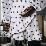 Self Portrait Self-portrait Women's White Frilled Satin Star Dress (US 4) Photo 5