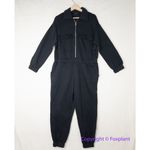 Eloquii New!  black fleece zipped front elastic waist jumpsuit, size 18‎ Photo 2