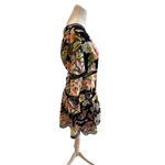 Entro  Women's Black Floral Bell Sleeve Knee Length Dress Size S Photo 2