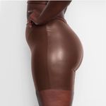 SKIMS  NWT Women’s Faux Leather‎ Biker Shorts in Cocoa Size XXS Photo 12