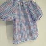 Loft NWT Gingham  Pastel Blouse Photo 5