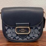 Coach  Morgan Saddle Bag In Signature Chambray ch143 Photo 0