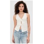 Reformation Tefi Twist Cutout Stretch Organic Cotton Tank Size Small Photo 5