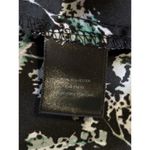 Vera Wang Simply Black/Green Floral Chiffon Sleeveless Blouse Size Medium Ruffle Photo 5