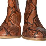 Madewell The Rosie Boot Women's Size 6.5 Red Snake Embossed Leather Ankle Bootie Photo 2