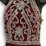 Clarisse 2807 Marsala Maroon Burgundy Silver Prom Dress Photo 5