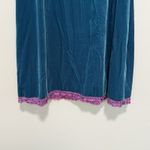Betsey Johnson Betsy Johnson Vintage Y2K Green Velvet Slip Dress Purple Lace Sequin Trim Size 2 Photo 2