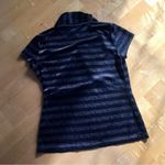 DKNY Striped, Sparkly, Short-Sleeve Dressy Blouse, Black, Bronze, Size XL Photo 10