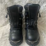 Milwaukee Leather Women's Premium Black Leather Twin Zipper Motorcycle Boots Size 7 Photo 4