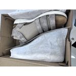 Clarks Women's April Dove Platinum Leather Adjustable Sandal Vacation Kork Gift Photo 2