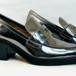 Coach  Heath Block Heel Penny Loafer Mirror Metallic Leather size 9 EUC Photo 0