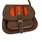 Handmade  Genuine Leather Purse For womwith Peruvian Textile - Cuzco PERU Photo 3