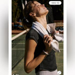 Free People  Ribbed Baby Tee Washed Black size Medium Photo 1