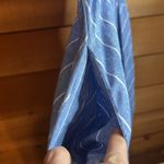 Simplee Apparel Simplee Ruffle Denim Linen Stripe Square Neck cotton Stretch Maxi Dress Pocket Photo 4