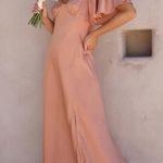 Amazon Peach Off-Shoulder Midi Dress Photo 1