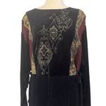 Vintage AHNI Velvet Tapestry Embroidered Maxi Dress ART TO WEAR Plus Size 2 NEW Black Photo 7