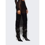 Amina Muaddi Olivia Glass Thigh High Nappa Boots in Black 37.5 Womens Heels Photo 15
