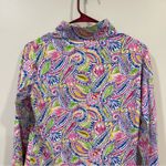 IBKUL MASSIE S Print 50 SPF 1/4 Zip Mock Neck Golf Pickleball Tennis Top Pink Photo 5