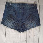 Adam Levine  Denim Blue Patterned Women's Shorts Photo 6