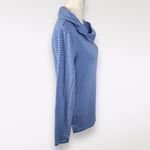 Lands' End Lands’ End Blue Black Striped Cowl Neck Long Sleeve Top XS Photo 5