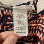 A'Gaci A’gaci Navy/Orange Print Keyhole Neck Tank M Photo 2