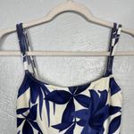 La Blanca Women 8 White Blue Floral Tropical Tankini Swim Pads Built in Bra Crop Photo 2