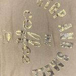 Papaya Golden slogan STOP AND SMELL THE COFFEE Tan brown Camel velvet short dress S Photo 3