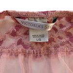 Victoria's Secret  Babydoll Night Dress Women's L Pink Deep V Mesh Floral Lace Photo 6