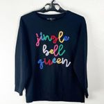 Ashley Stewart  Black Long Sleeves Jingle Bell Queen Graphic Sweatshirt 10/12 Photo 0