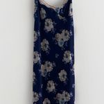THIRTY THIRTY LA Slip Dress Womens L Antebellum Lace Trim Satin Floral Blue Size L Photo 2