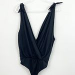 Abbeline Black V-Neck Wrap Bodysuit Photo 1