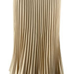 Grace Karin Womens Beige Satin Mid Waist Midi Pleated Flared A-Line Skirt Size S Photo 0