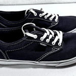 Vans Off The Walls Low Profile Blue Navy Canvas Lace Up Shoes Women's 6 EUC Photo 0