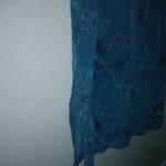 Laura Ashley  14 Cottagecore Silk Short Sleeved Maxi Dress in Turquoise Purple Photo 6