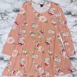 Rue 21 Long Sleeve Dress Shift Floral Knee Length Pink Women M Summer Boho Preppy Photo 0