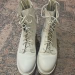 Steve Madden Elegant Cream Lace-Up Combat Boots Photo 2