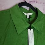 Banana Republic  LINEN TIE FRONT CROPPED SHIRT 100% LINEN GREEN MEDIUM NWT Photo 3