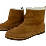Jenni Kayne Suede Moc Shearling Lined Slip On Ankle Snow Boots Tan Size 39 Photo 9