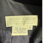 Maggy London Midi Dress Women's 6 Navy Blue Tie Back Column Sleeveless Gown Photo 4