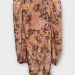 Lavish Lice LAVISH ALICE Floral Long Sleeve Open Back Chiffon Minidress Size US/6 Photo 3