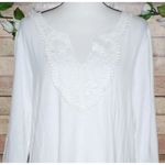Simply Noelle Ladies Off White Blouse Ribbed Top Size XXL 16 18 3/4 Sleeve Lace Photo 1