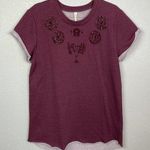 Miami  Heathered Maroon Sweatshirt Tunic with Opaque Jewels on Chest Size M Photo 0