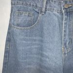 SheIn High Waisted Wide Leg Fringe Hem Faded Washed Out Blue Jeans Medium S.h.e.i.n. Photo 5